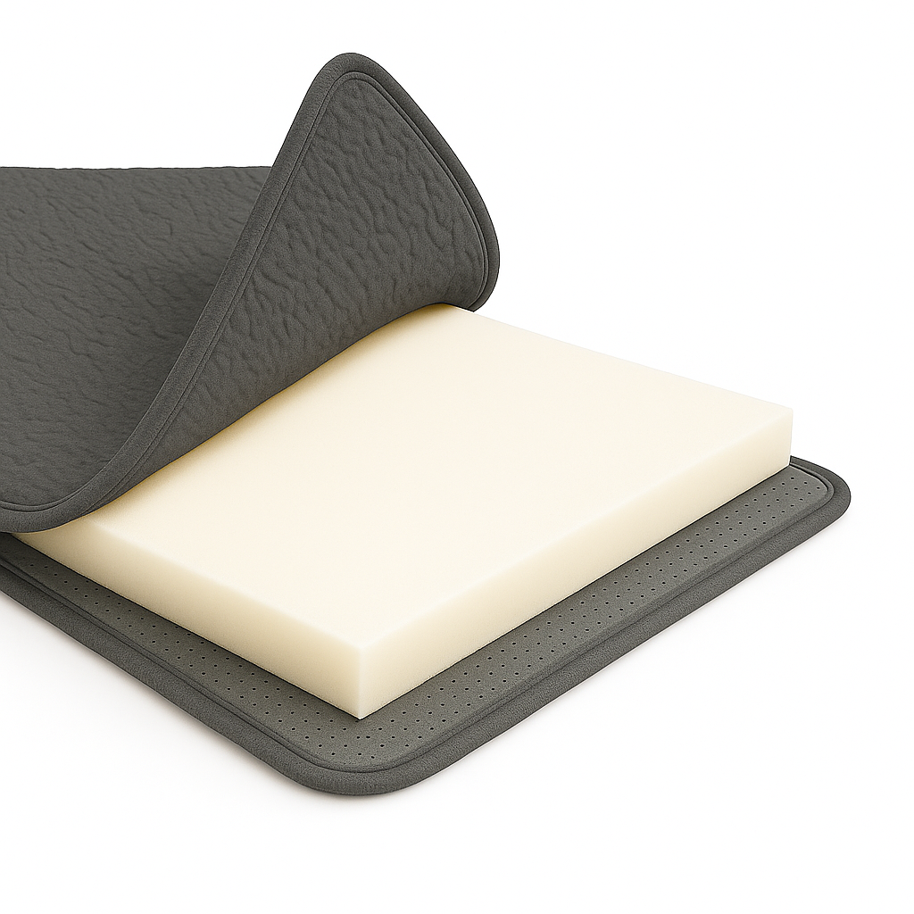 Düz Renk 3 CM Süngerli Peluş Seccade | Ortopedik 3cm Süngerli