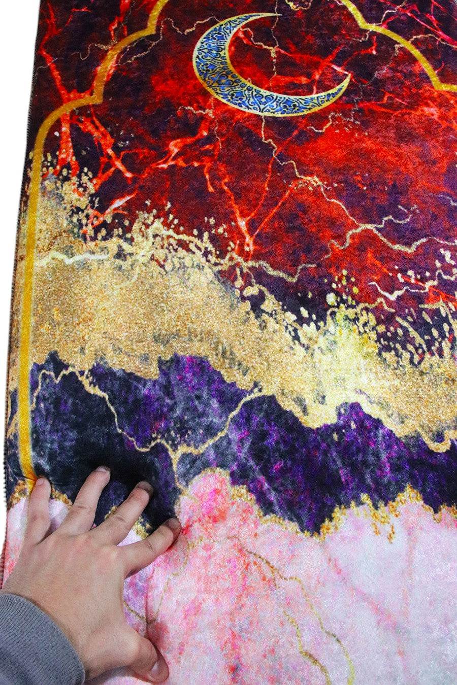 3 CM Süngerli Ortopedik Seccade - Kırmızı Gold Kaymaz Ortopedik Seccade - Carpetella