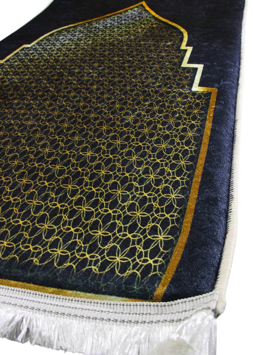 3 CM Süngerli Ortopedik Seccade - Gold Siyah Desenli Ortopedik - Carpetella