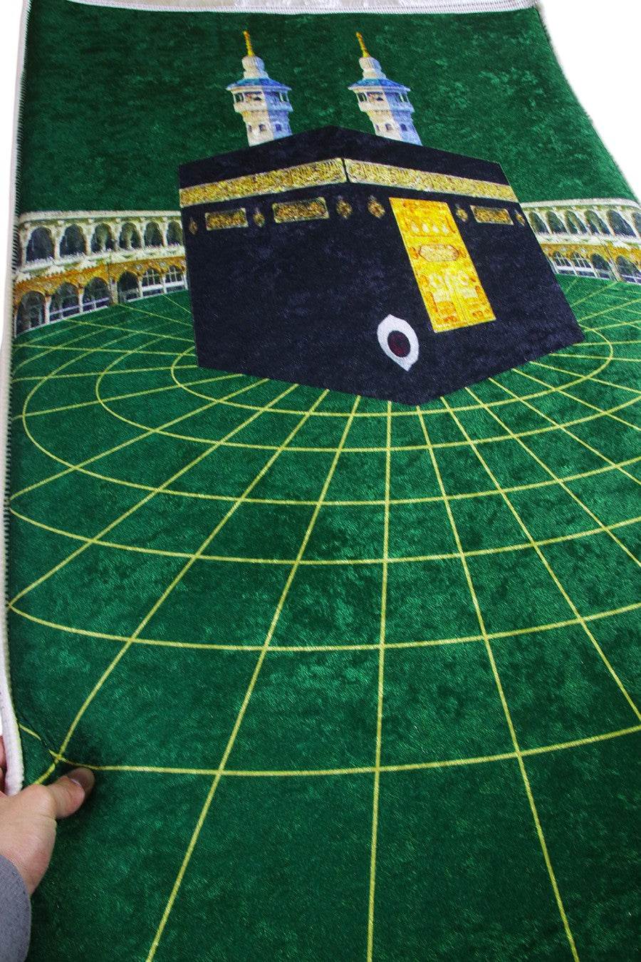 3 CM Süngerli Ortopedik Seccade - Yeşil Gold Ortopedik Kadife - Carpetella