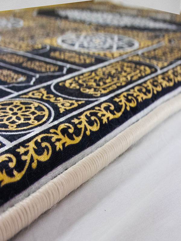 3 CM Süngerli Ortopedik Seccade - Gold Kabe Motifli Lüks Kadife - Carpetella