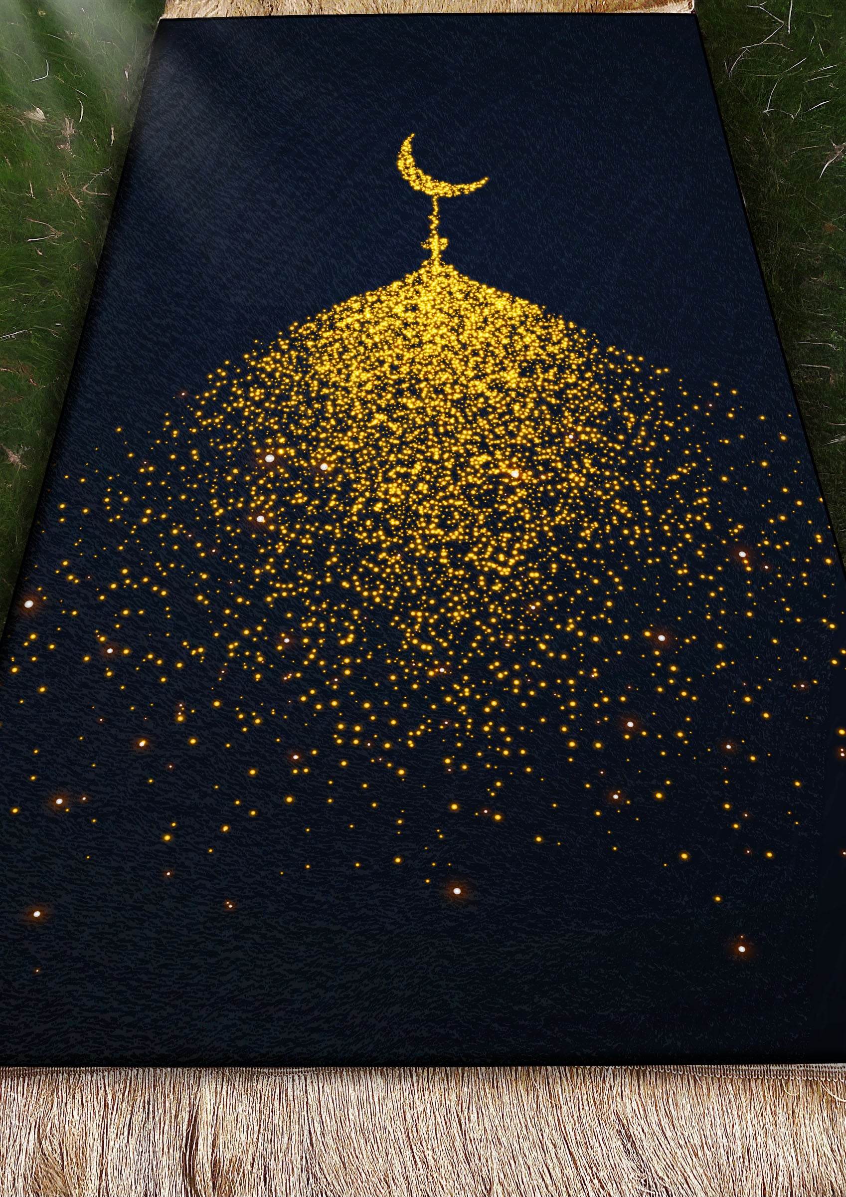 Hilal Keten Astarlı Kadife Seccade - 70x120cm - Carpetella