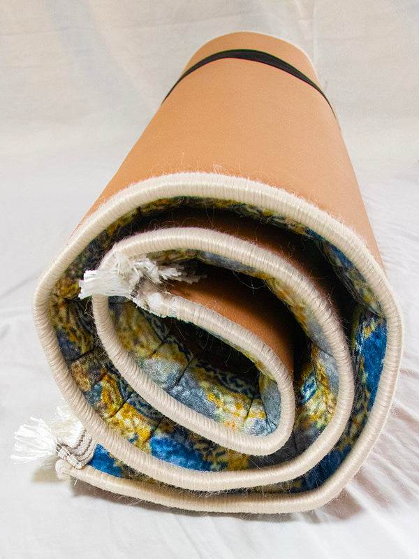 3 CM Süngerli Ortopedik Seccade - Mavi Gold Çeyizlik Diz Ağrıtmaz Seccade - Carpetella