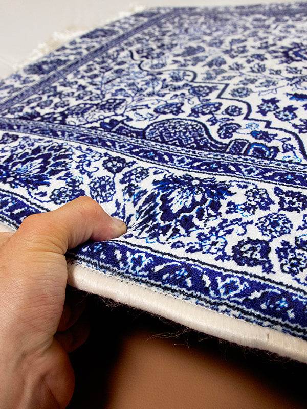 3 CM Süngerli Ortopedik Seccade - Mavi Gold Çeyizlik Diz Ağrıtmaz Seccade - Carpetella