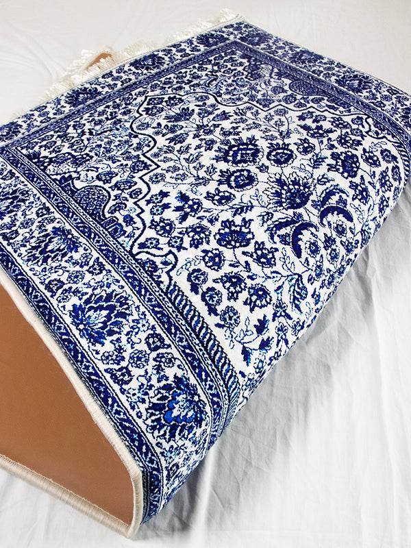 3 CM Süngerli Ortopedik Seccade - Mavi Gold Çeyizlik Diz Ağrıtmaz Seccade - Carpetella