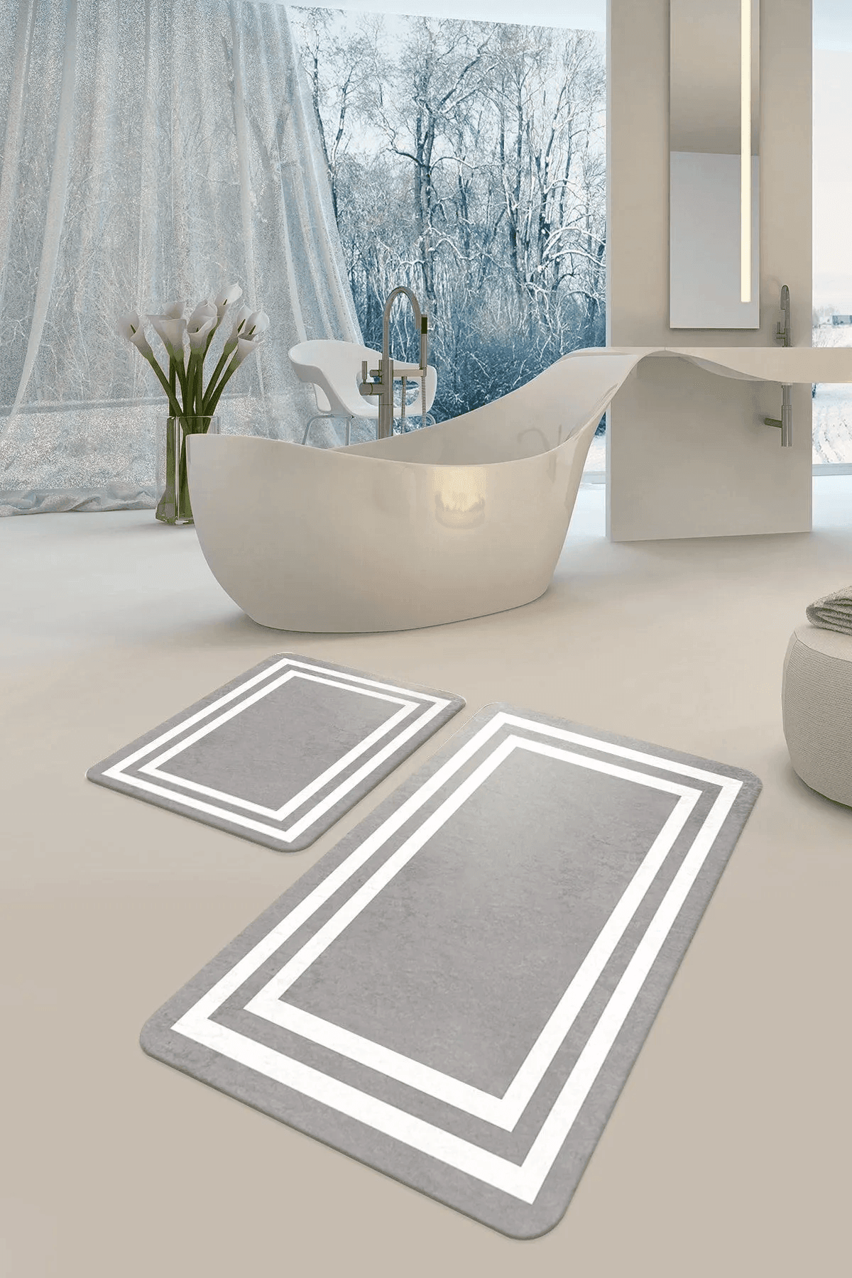 Banyo paspası seti 50x60- 60x90 - Carpetella