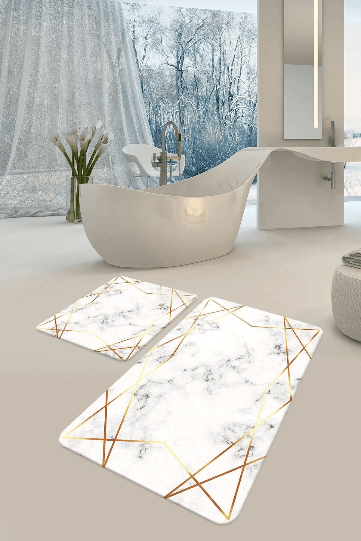 Banyo paspası seti 50x60- 60x90 - Carpetella