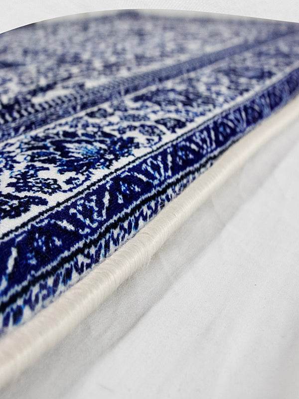 3 CM Süngerli Ortopedik Seccade - Mavi Gold Çeyizlik Diz Ağrıtmaz Seccade - Carpetella