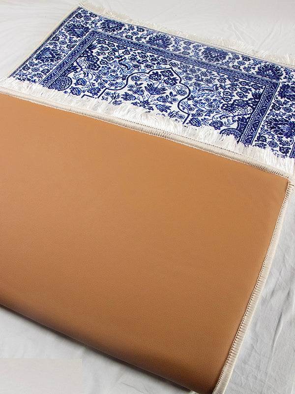 3 CM Süngerli Ortopedik Seccade - Mavi Gold Çeyizlik Diz Ağrıtmaz Seccade - Carpetella