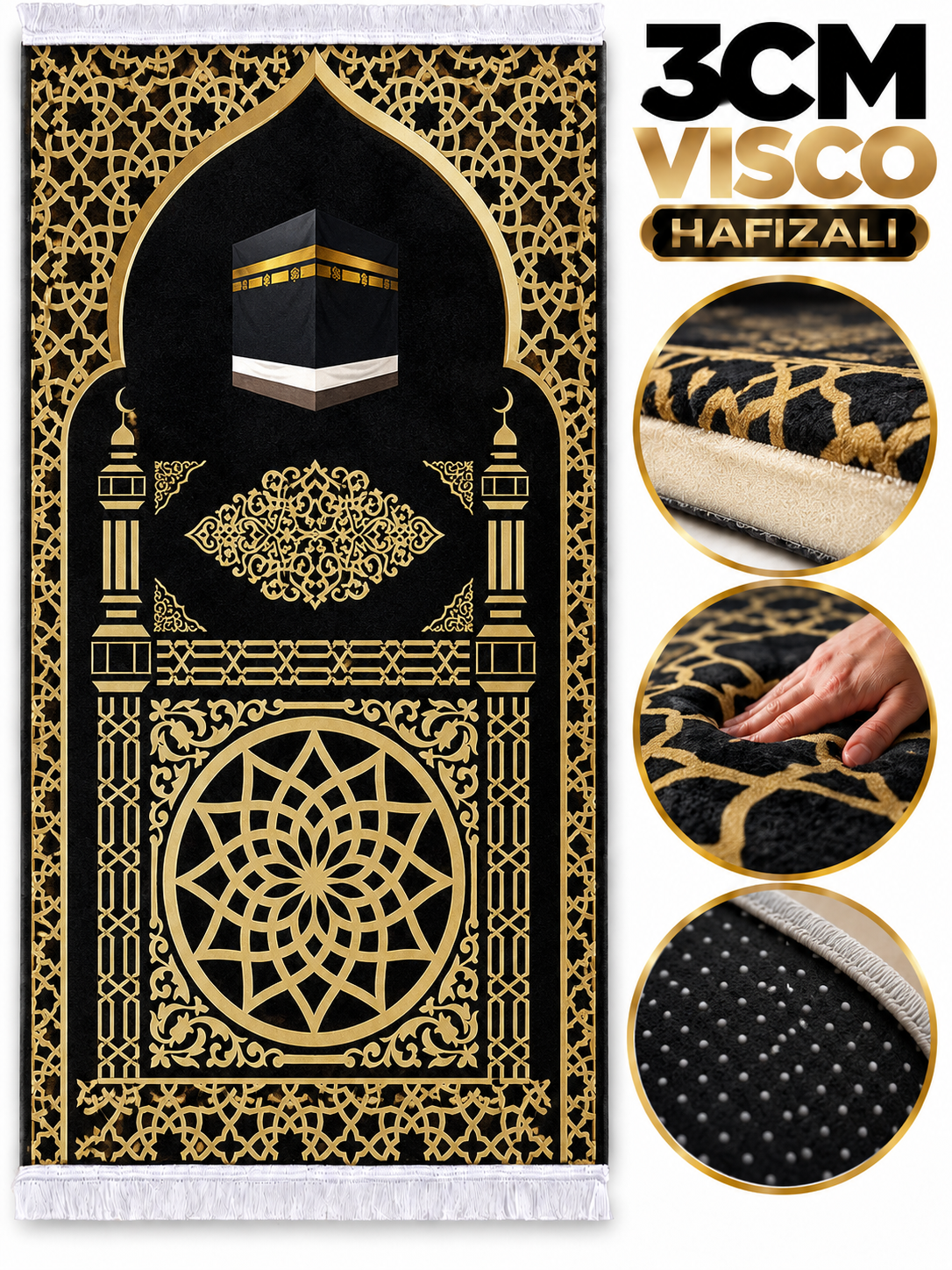 3 CM Süngerli Ortopedik Visco Seccade - Kabe Gold