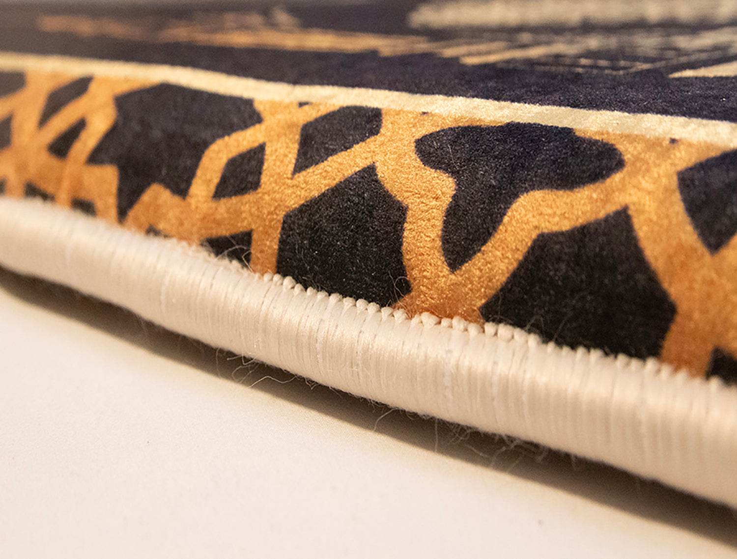 3 CM Süngerli Ortopedik Seccade - Kabe Gold Motifli Lüks - Carpetella