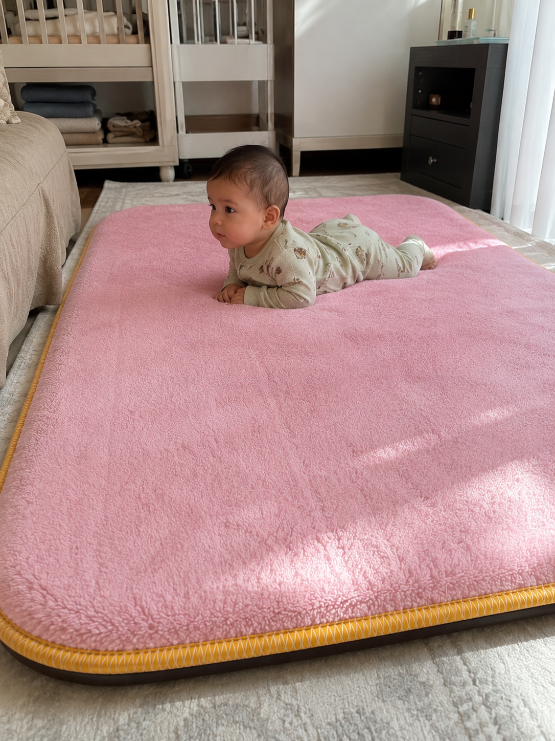 3 cm Süngerli Welsoft Bebek Oyun Matı | Kaymaz Taban Pembe
