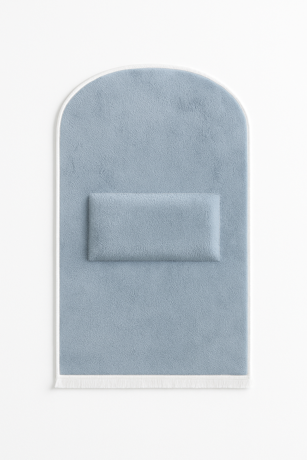 7 CM Ortopedik Ortası Süngerli Diz Ağrıtmaz Gri Peluş Seccade Namazlık