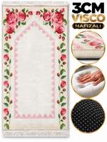 3 CM Süngerli Ortopedik Visco Seccade - Pembe Çiçek