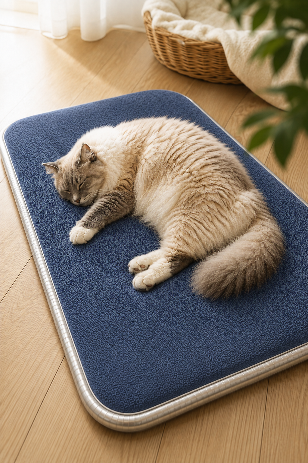 Visco Kedi Köpek Yatağı – 3 CM Hafızalı Sünger, Pati Dostu Lacivert Kumaş