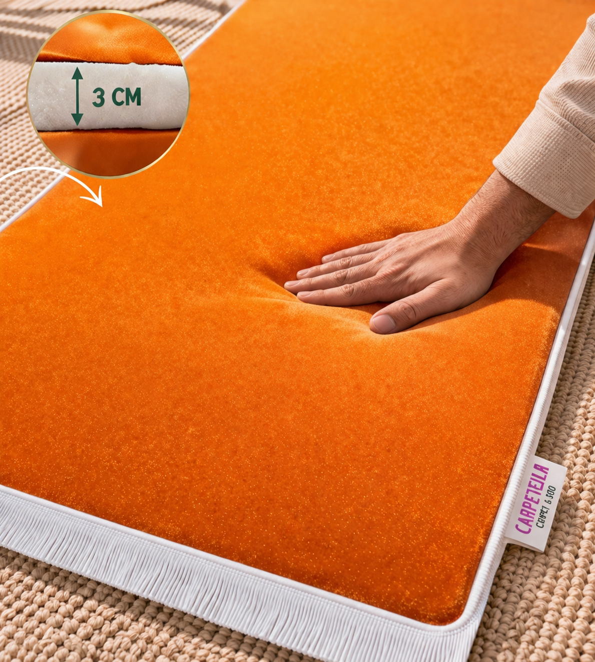 3 CM Süngerli Ortopedik Seccade - Kahverengi Kadife