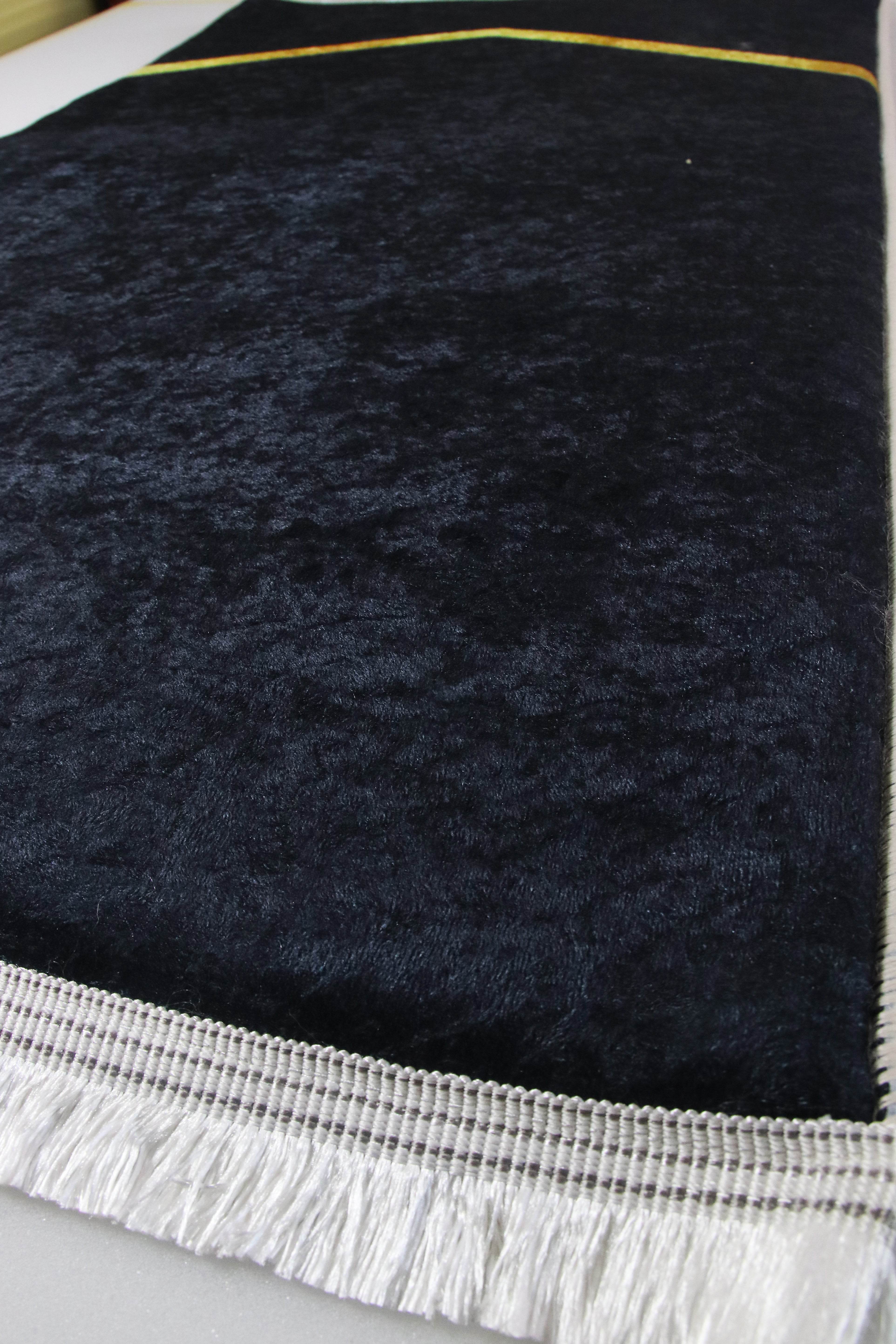 3 CM Süngerli Ortopedik Seccade - Siyah Sade Minimalist Ortopedik Seccade - Carpetella