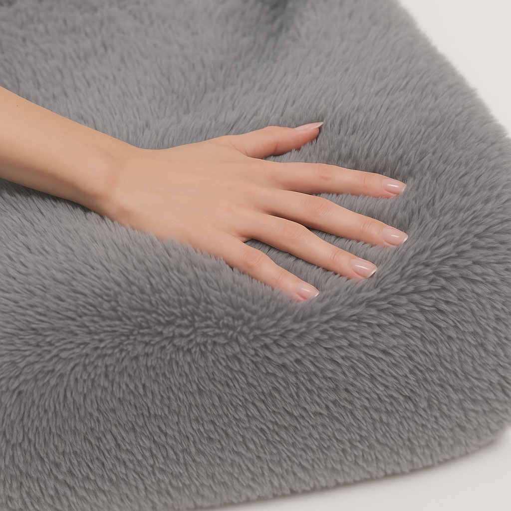 Düz Renk 3 CM Süngerli Peluş Seccade | Ortopedik 3cm Süngerli