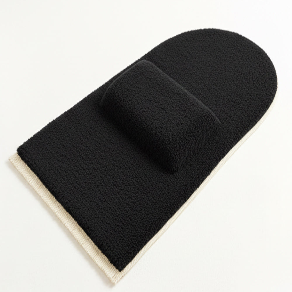 7 CM Ortopedik Ortası Süngerli Diz Ağrıtmaz Siyah Peluş Seccade Namazlık