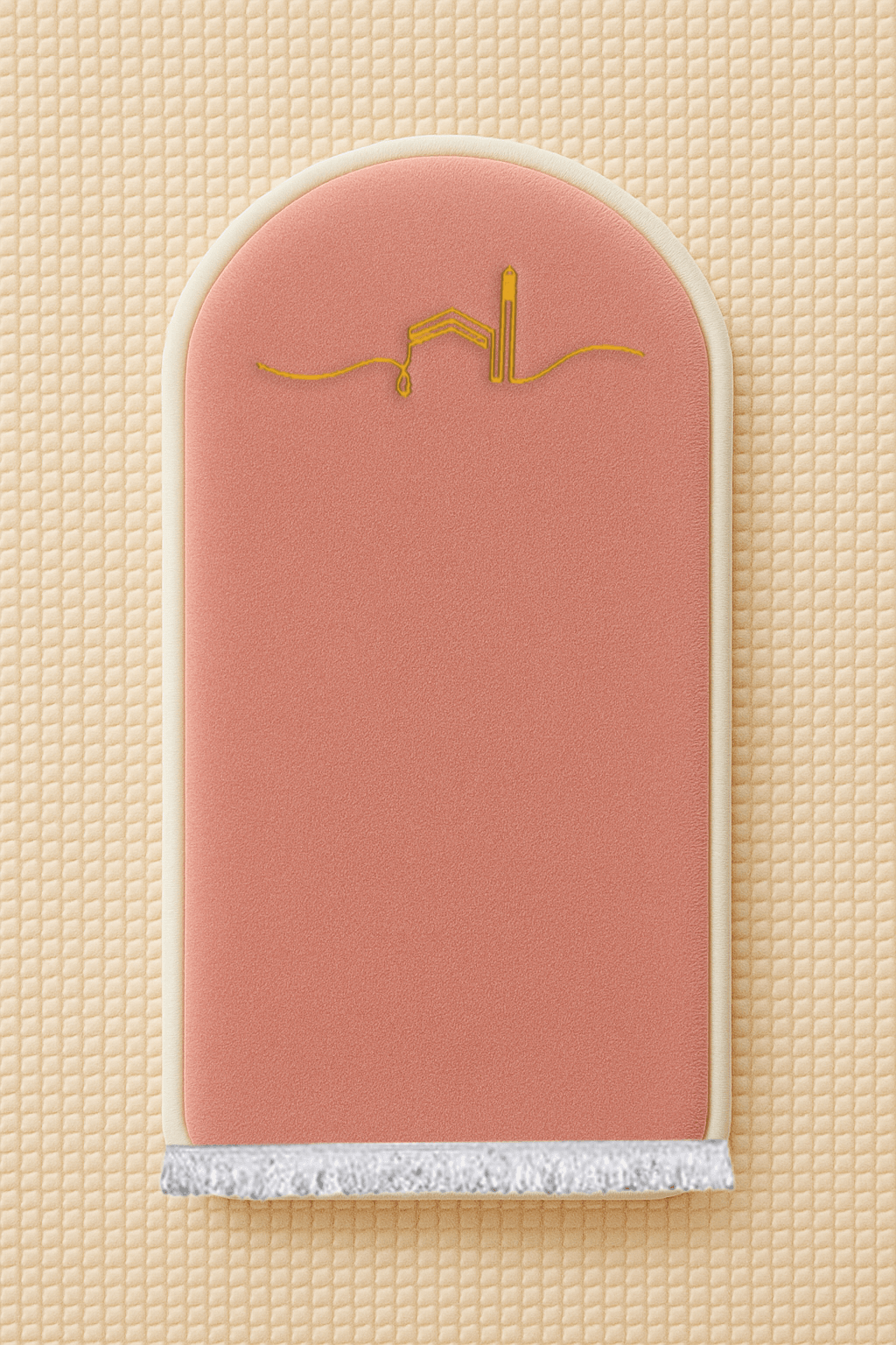 Pembe Kabe İşlemeli Kadife Seccade | Ortopedik 3cm Süngerli - Carpetella