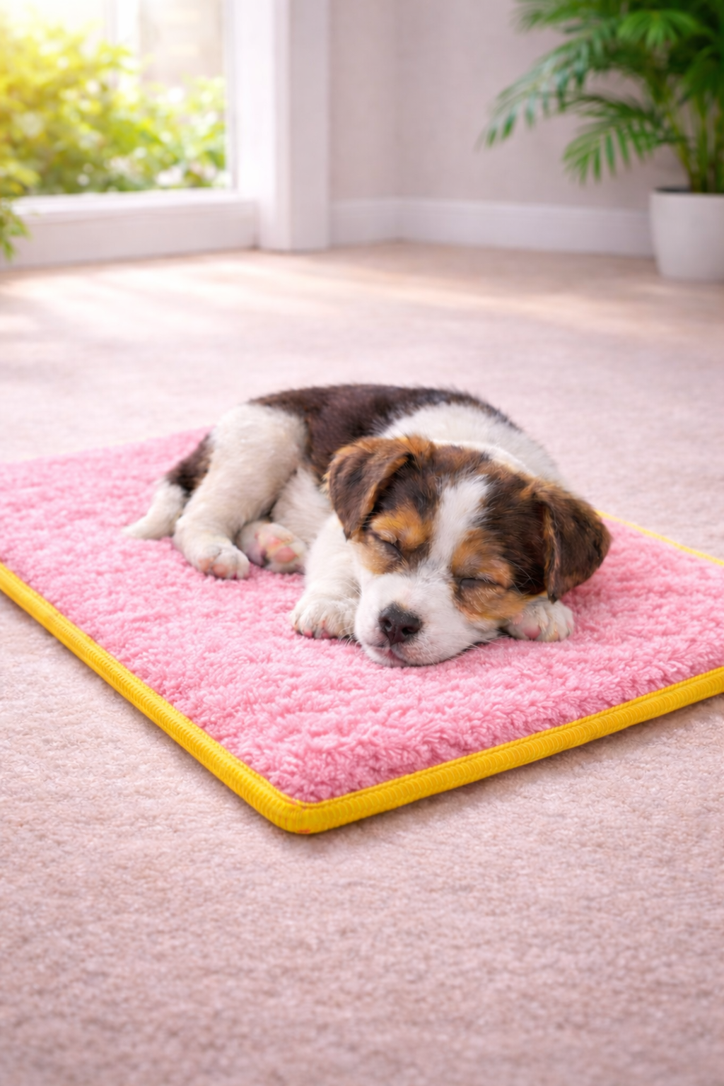 3 CM Süngerli Ortopedik Kedi Köpek Yatağı Pembe Welsoft – Kaymaz Tabanlı Peluş Pet Mat Minderi