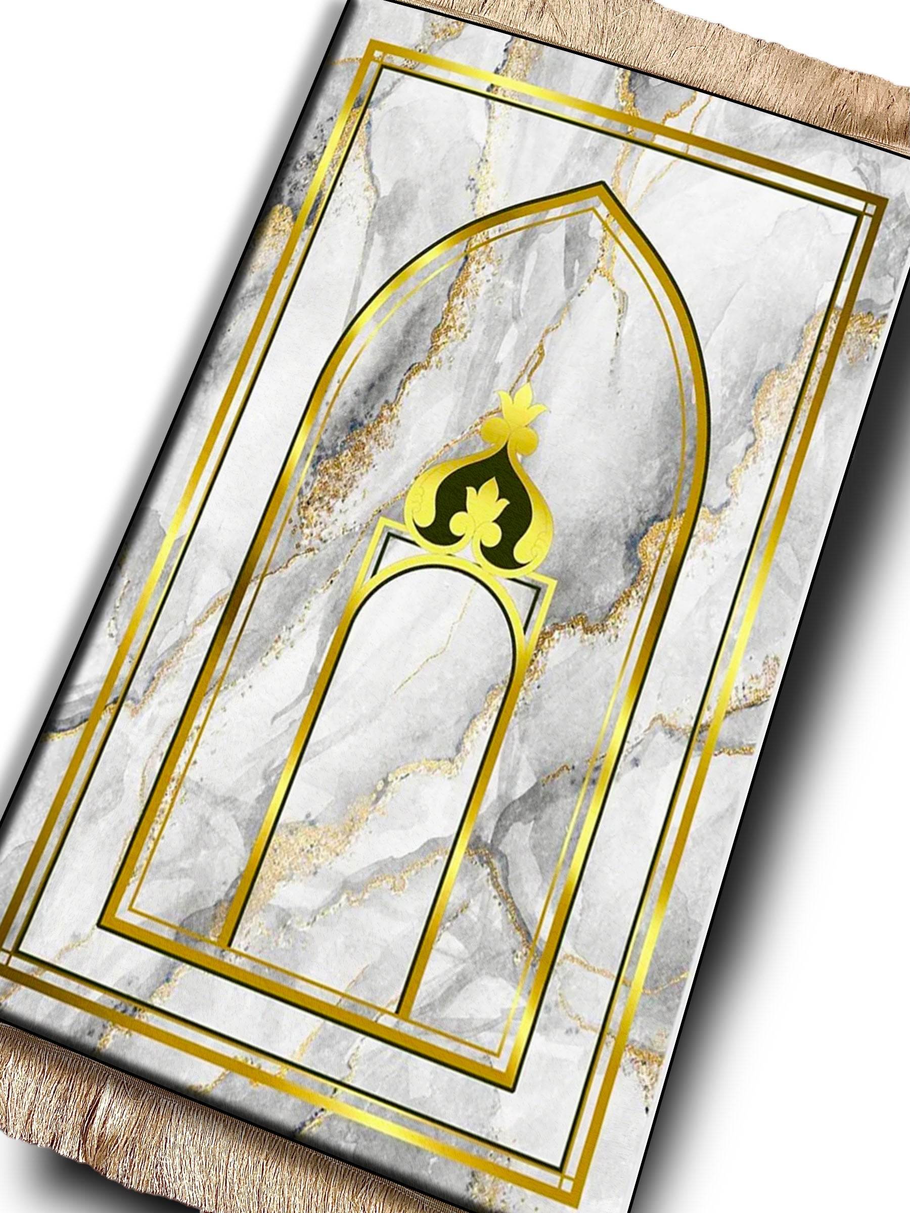 Gold Mermer Keten Kadife Seccade - 70x120cm - Carpetella