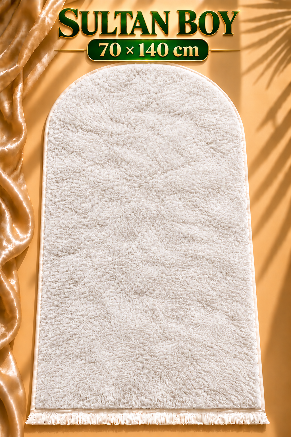 Sultan Boy Büyük Seccade 70x140 cm – Yumuşak Peluş, Kaymaz Tabanlı