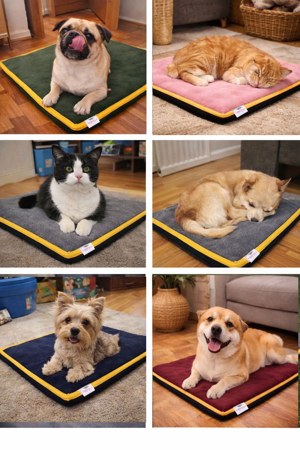 3 CM Süngerli Ortopedik Kedi Köpek Yatağı Bordo Süet – Kaymaz Tabanlı Peluş Pet Mat Minderi