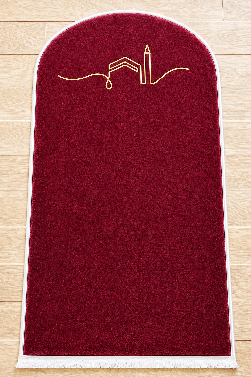 Kadife Seccade Kaymaz Taban - Bordo Gold