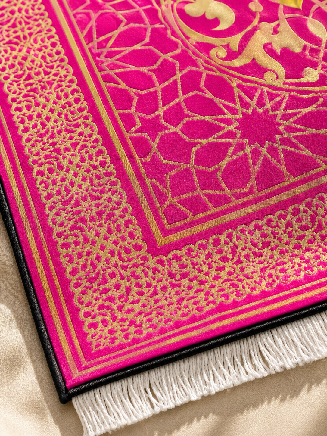 Kadife Seccade Kaymaz Taban - Pembe Gold