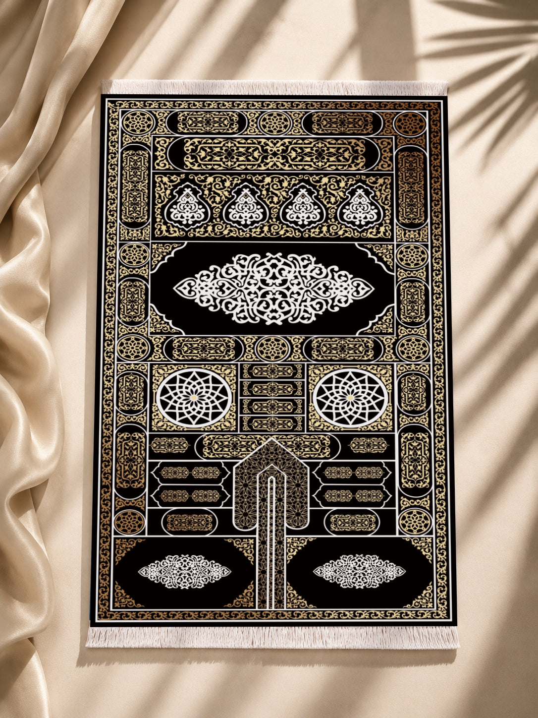 Kadife Seccade Kaymaz Taban - Gold