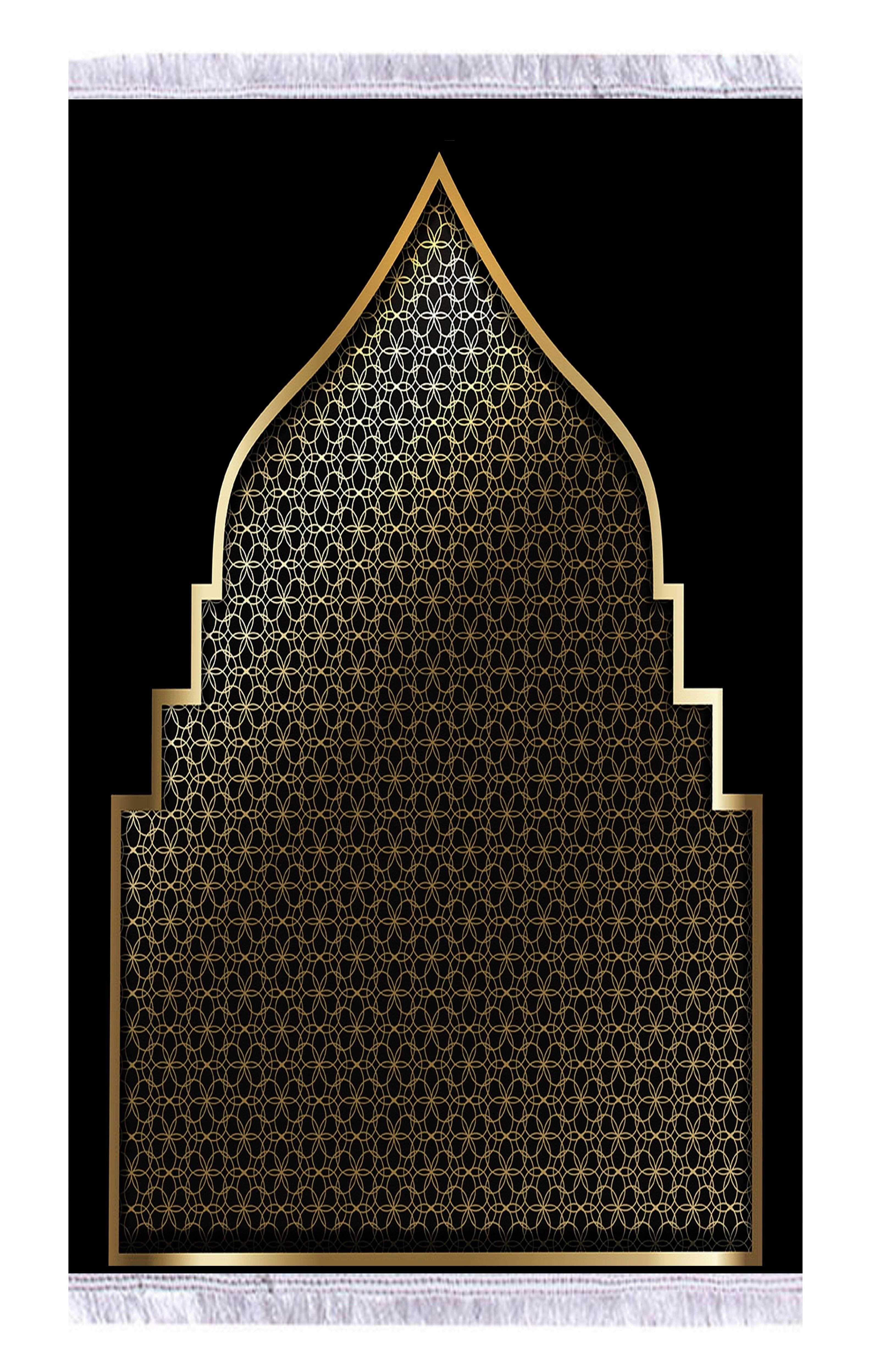 Kadife Seccade Kaymaz Taban - Siyah