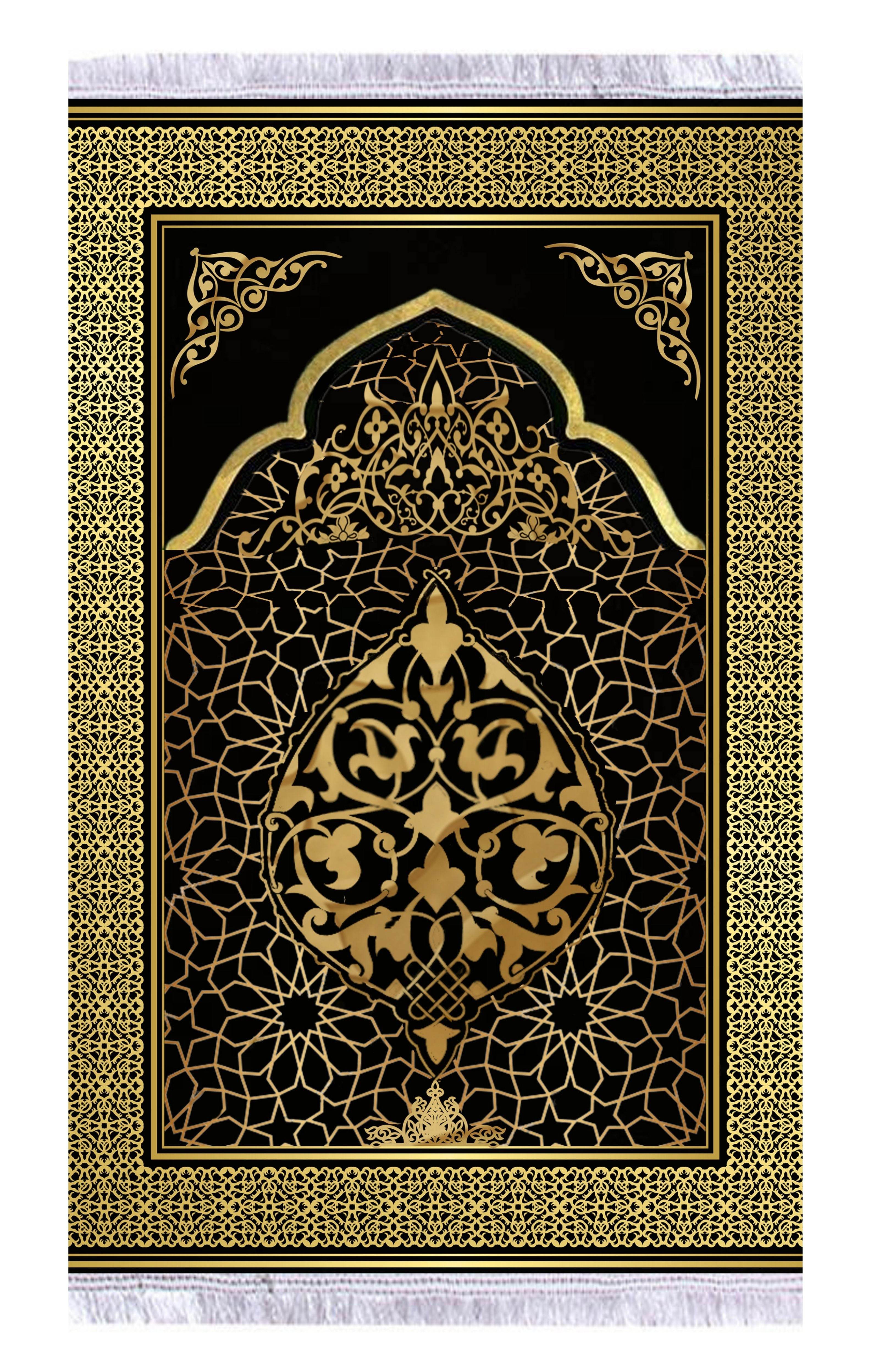 Kadife Seccade Kaymaz Taban - Siyah