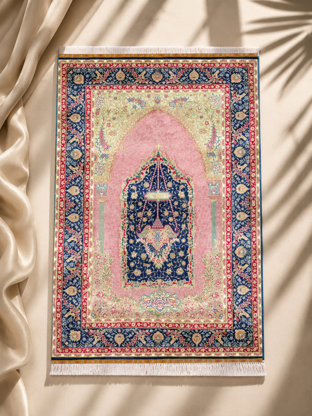 Kadife Seccade Kaymaz Taban - Pembe