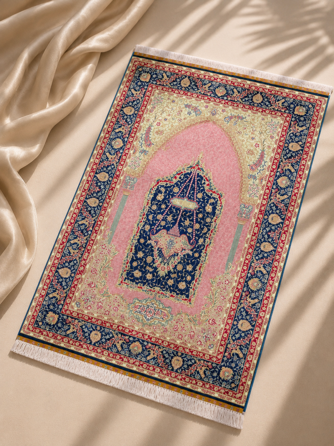 Kadife Seccade Kaymaz Taban - Pembe