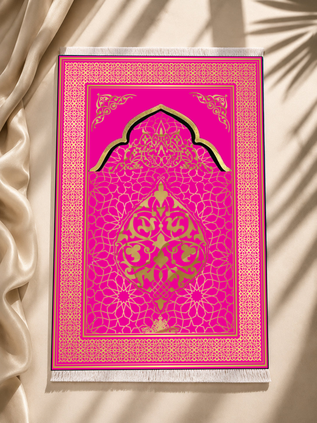 Kadife Seccade Kaymaz Taban - Pembe Gold