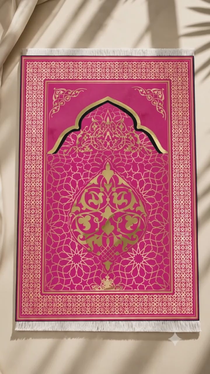 Videoyu yükle: Kadife Seccade Kaymaz Taban - Pembe Gold