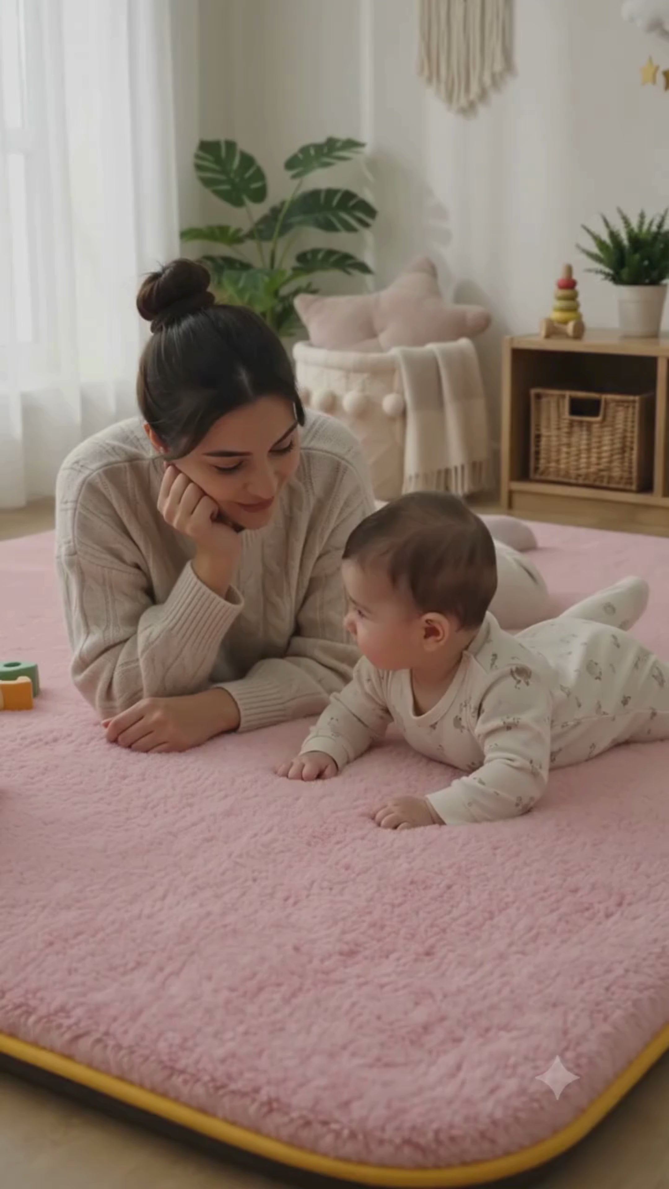 Videoyu yükle: 3 cm Süngerli Welsoft Bebek Oyun Matı | Kaymaz Taban Pembe