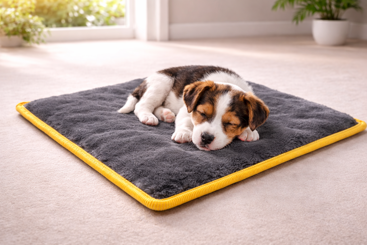 3 CM Süngerli Ortopedik Kedi Köpek Yatağı Gri Welsoft – Kaymaz Tabanlı Peluş Pet Mat Minderi